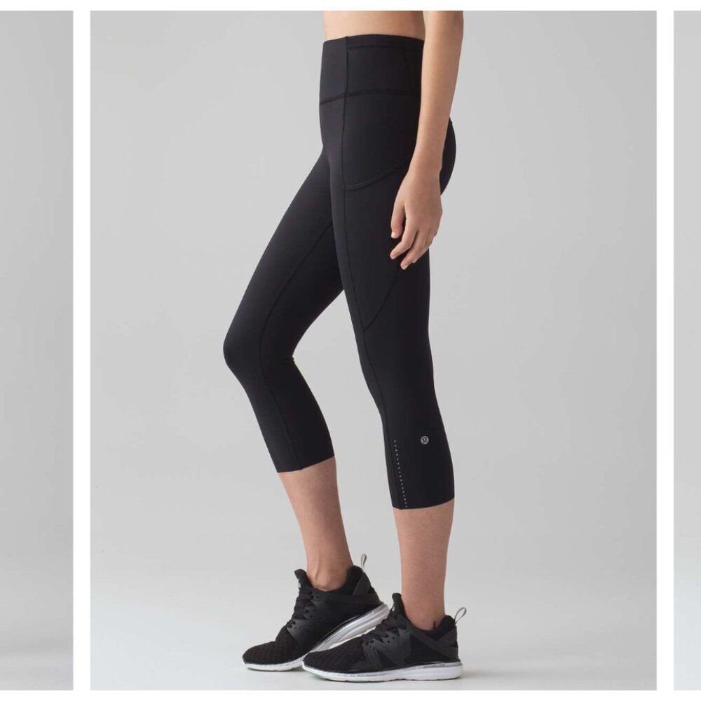 Lululemon Fast & Free Crop II *Nulux 19" Black (First Release) W6AKHS Women's 4